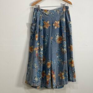 Fanas Venas Boho Cargo Floral Pants Denim XL